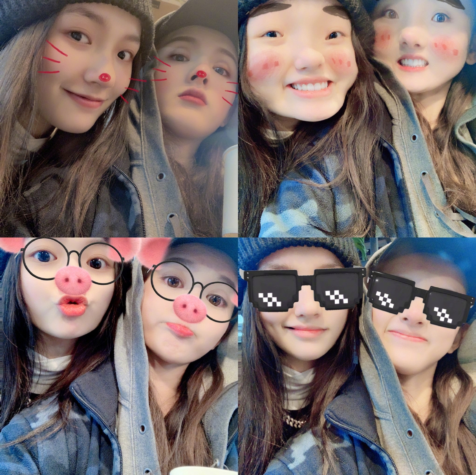 林允宋祖儿姐妹花一起滑雪