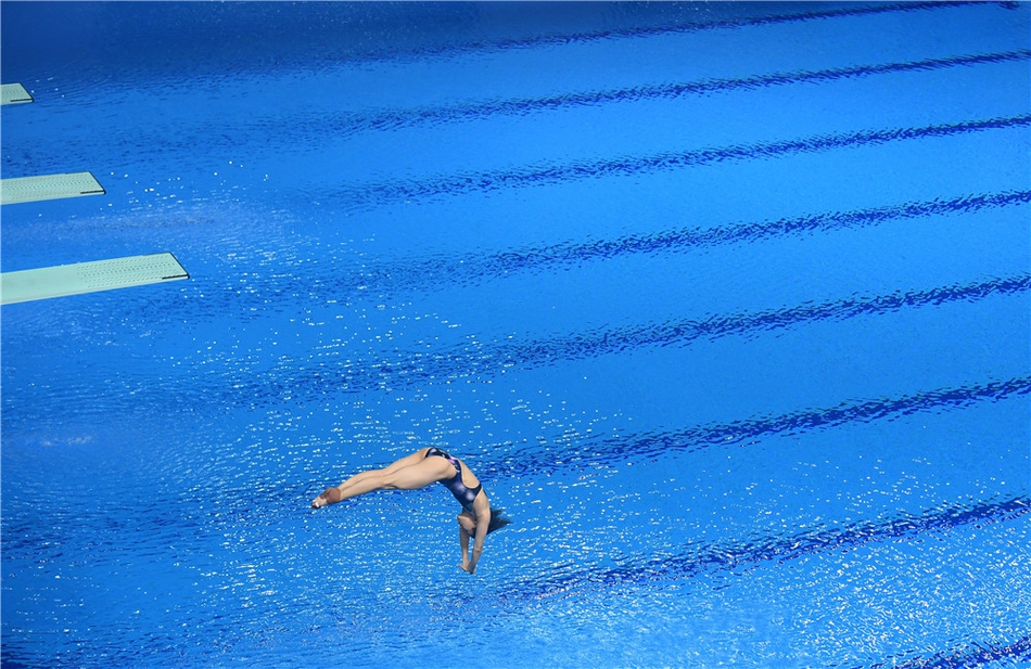 跳水冠军赛王涵三米板夺冠