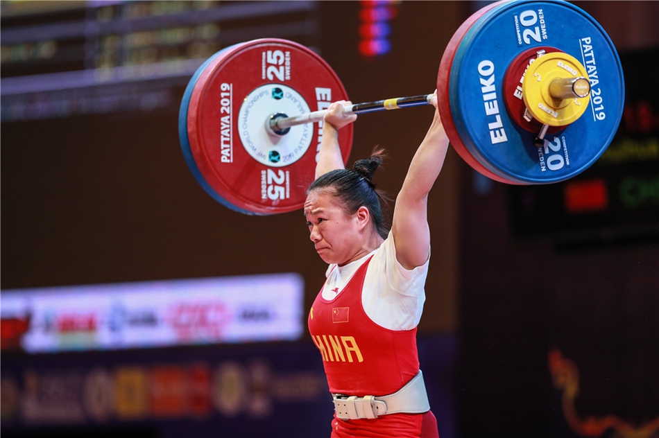 举重世锦赛蒋惠花49公斤级夺冠