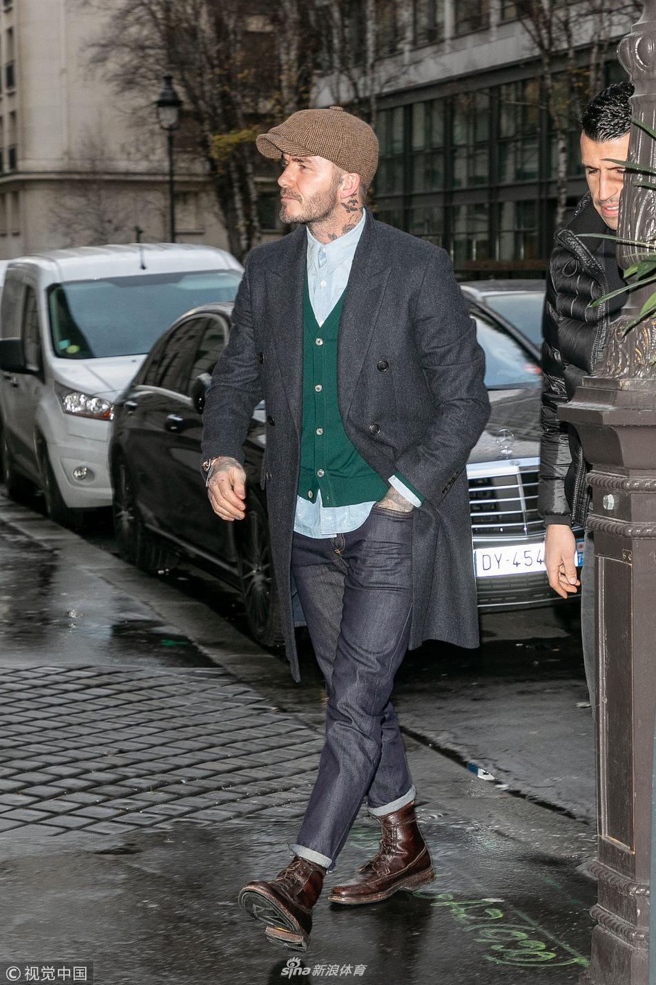 贝克汉姆穿绿马甲变潮爷