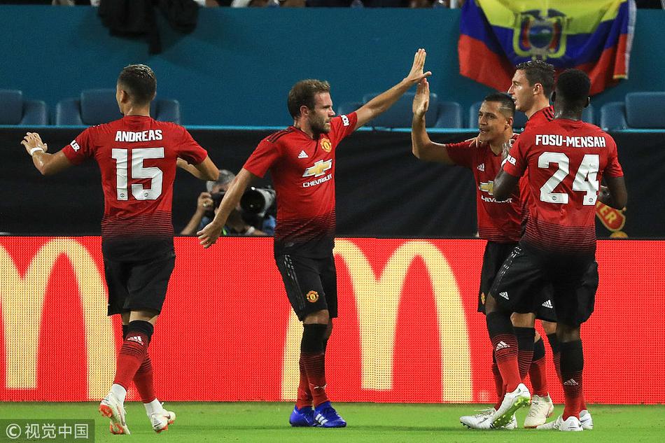 曼联球员庆祝进球