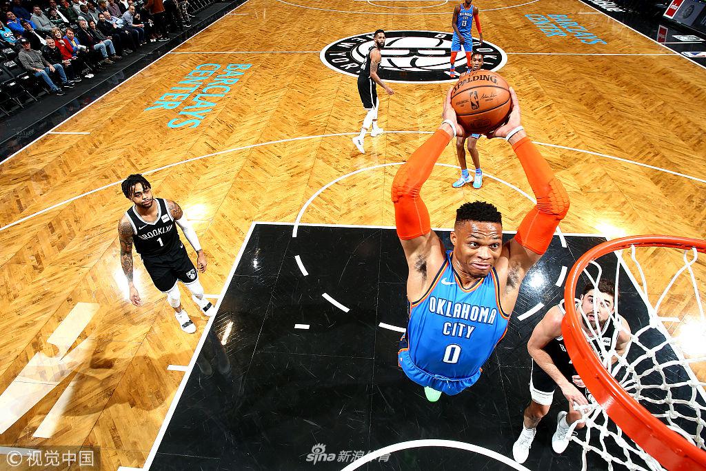 威少生涯108次三双 超越基德成NBA历史第三