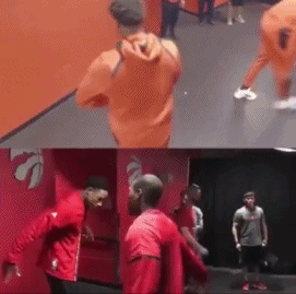 兄弟情深！洛瑞与“德罗赞”击掌