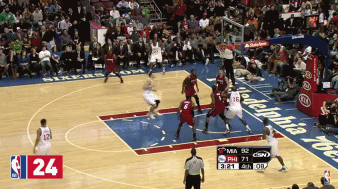 詹姆斯背传助攻韦德