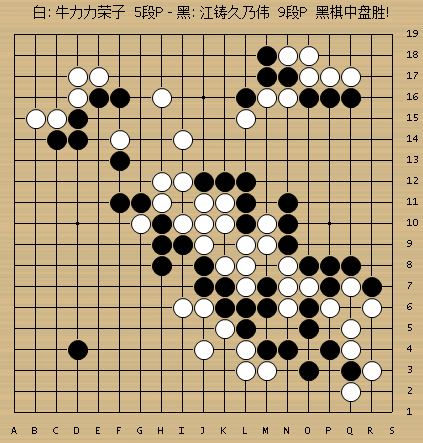 在福州吴清源围棋会馆进行,最终江铸久芮乃伟执黑中盘胜牛力力牛荣子