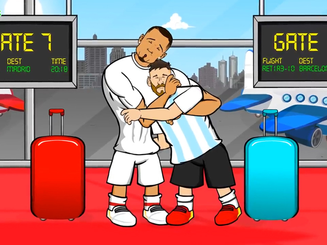 动画恶搞梅西C罗携手回家