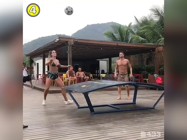 跪了！当足球遇上乒乓球