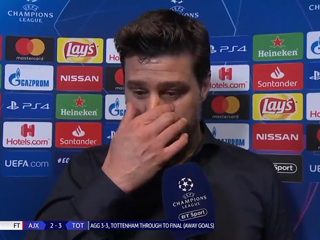 波切蒂诺赛后采访激动落泪