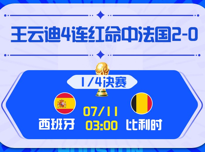 世界杯1/4决赛：西班牙vs比利时