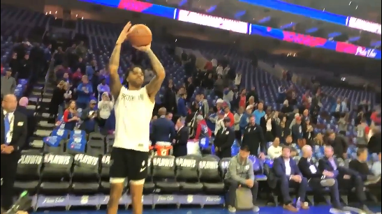 拉塞尔赛前三分空刷命中