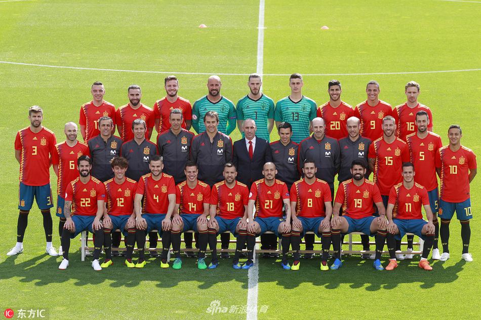 西班牙队拍摄全家福