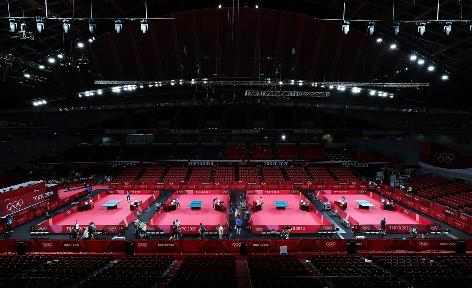 东京奥运会国乒赛前训练