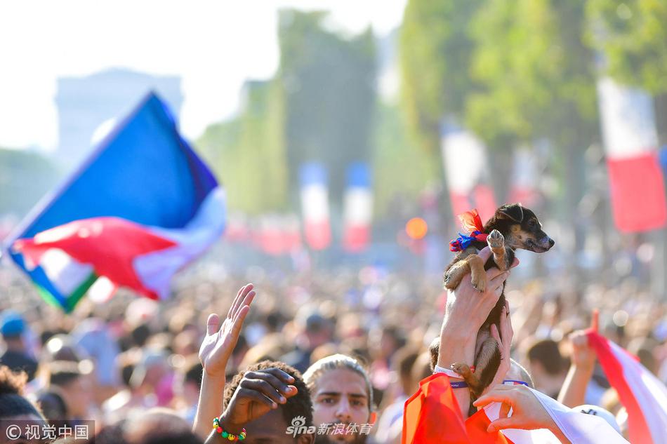 法国队举行夺冠游行 全民上街欢呼庆祝