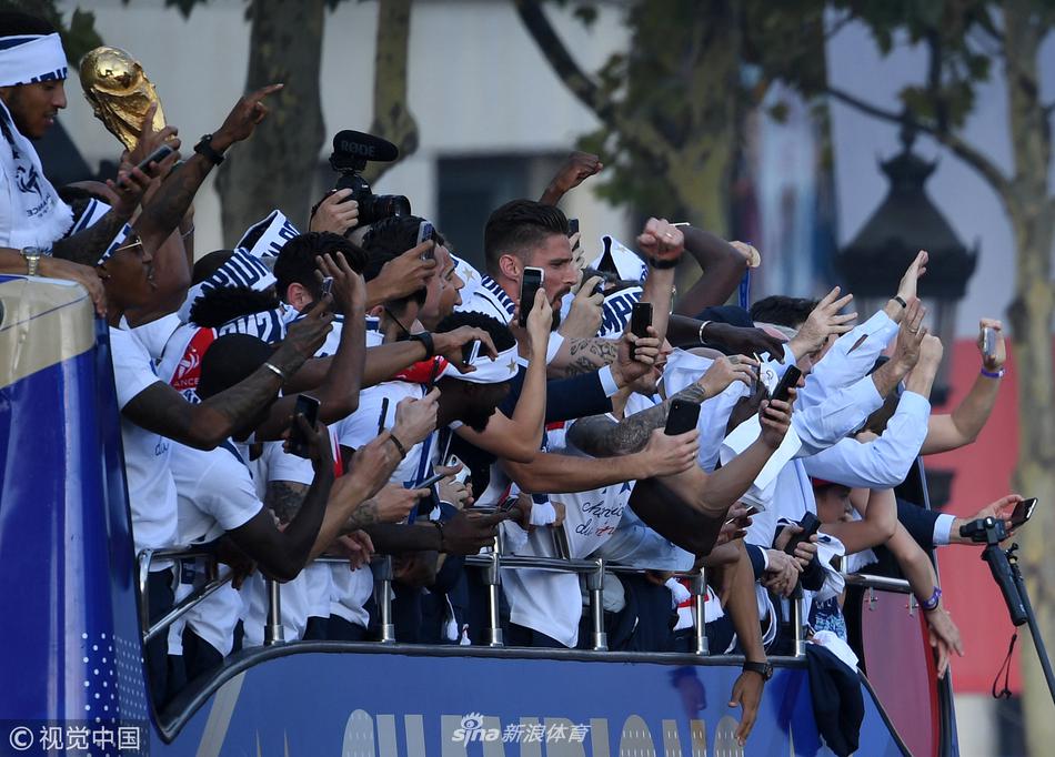 法国队享受胜利时刻