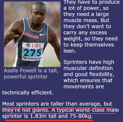 BBC一篇报道，说183cm是男子短跑的标准身材，谢震业恰好183cm