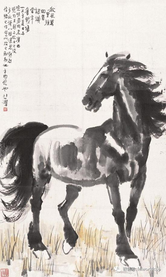 最贵的中国马徐悲鸿画马的眼睛用手按