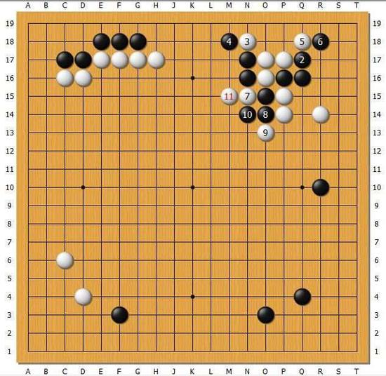 白1.3是最容易想到的反击手段，如果黑4强吃白棋，将被白棋简明击溃。