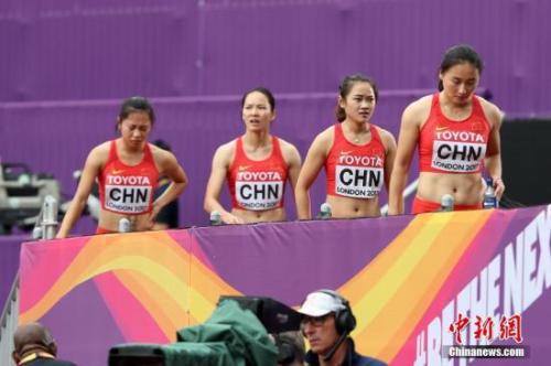 资料图:中国女子接力队。 中新社记者 韩海丹 摄