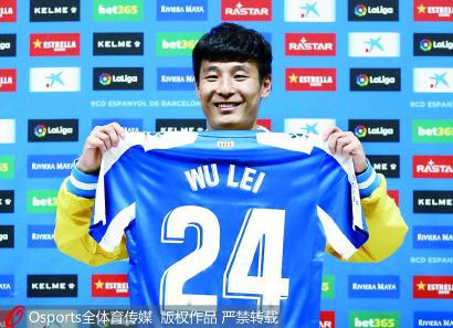 武磊于2019年1月加盟西班牙人(见图Osports),在正式比赛中出场65次,打入11球,并贡献2次助攻。