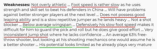 王哲林的选秀报告！评分86分，为何没进NBA？