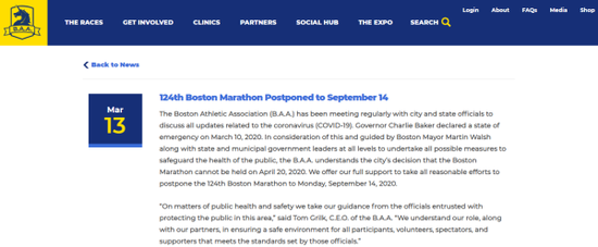 波士顿马拉松为何延期不取消 这两大因素不允许