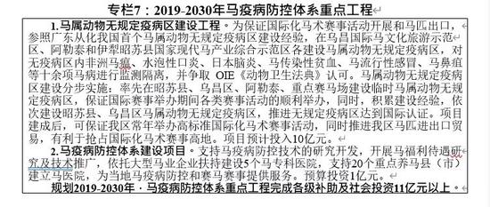 新疆现代马产业发展规划 (2019-2030年)