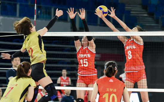  薛翼枝（8号）是北汽女排首阶段最大惊喜。图/Osports