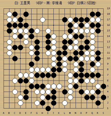 王星昊执白363手1又1/4子胜李维清