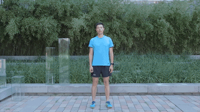 站姿前屈小腿拉伸