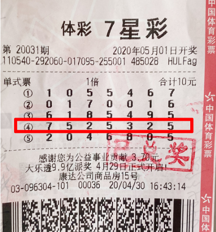 中奖彩票