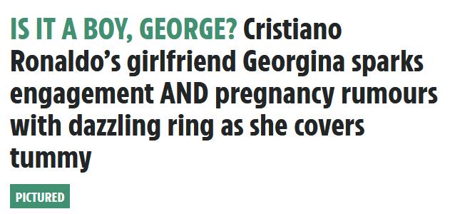 英报：乔治娜怀孕了？