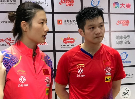 丁宁/樊振东赛后接受采访