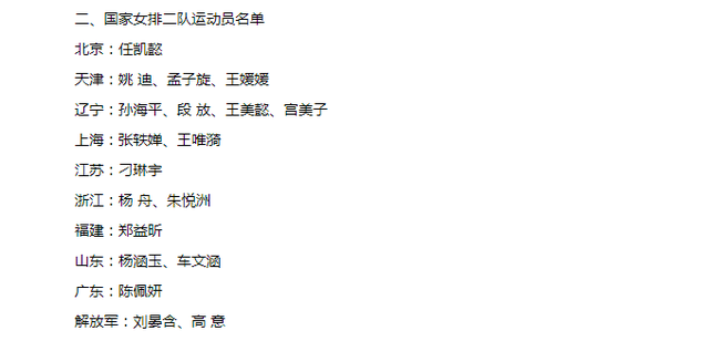 女排二队阵容