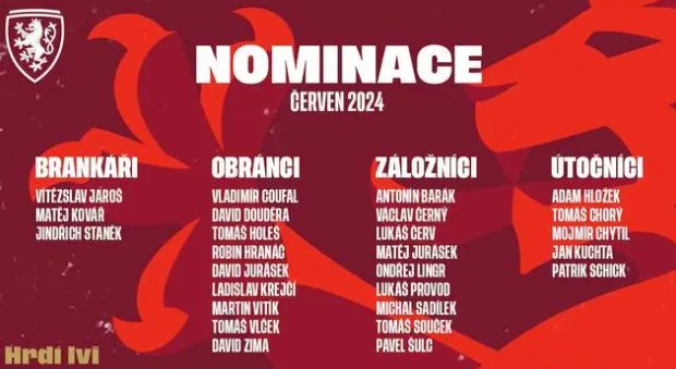 捷克欧洲杯大名单出炉