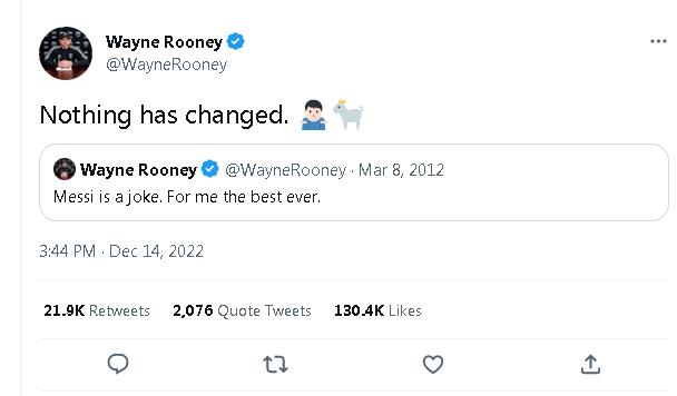 鲁尼重发10年前推文：什么都没变 梅西永远是最好的