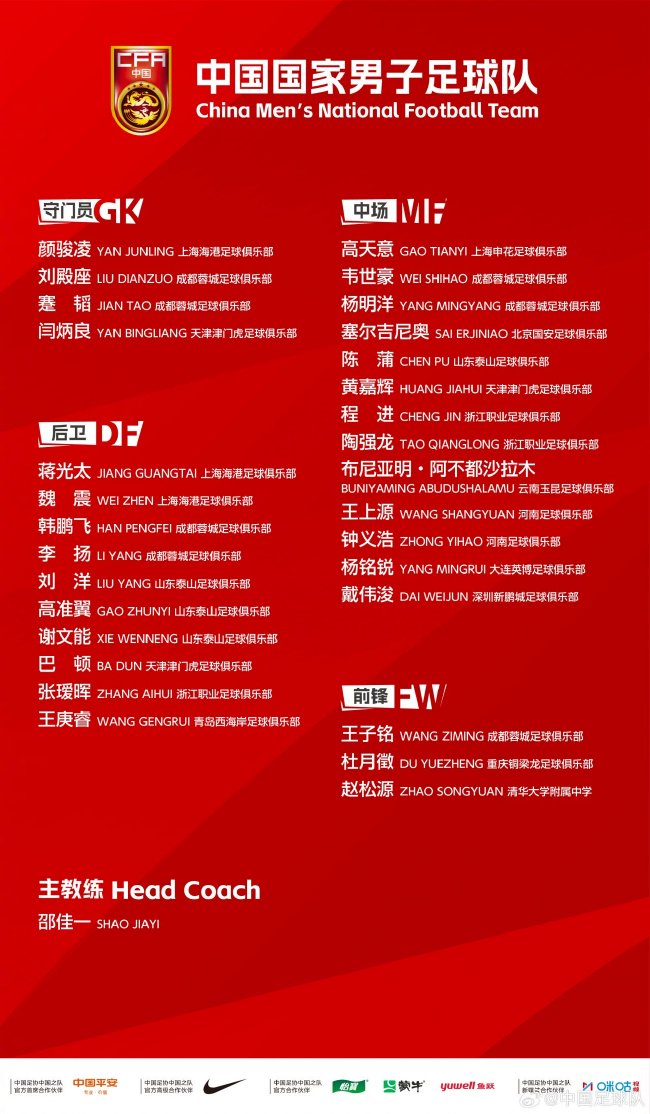 国足大名单：韦世豪&塞尔吉尼奥领衔 多名小将入选