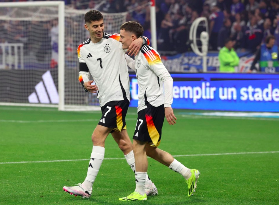 友谊赛-克罗斯助攻维尔茨哈弗茨破门 德国2-0法国