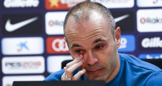 伊涅斯塔洒泪告别 赛季末离开巴萨