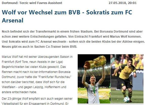 多特准备引进沃尔夫