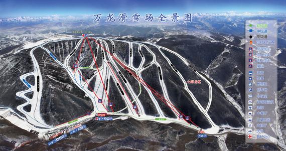万龙滑雪场雪道全景图