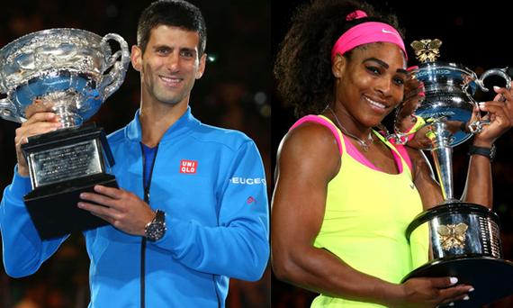 男女单卫冕冠军德约科维奇和小威廉姆斯