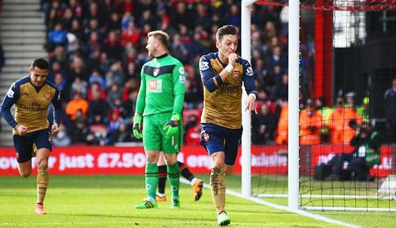 厄齐尔进球，阿森纳2-0客胜