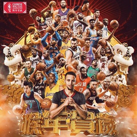 nba官方拜年图看出库里地位 科比詹姆斯都让位