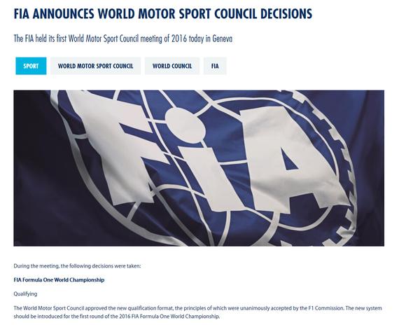 WMSC批准了“90秒淘汰制”F1排位赛新规