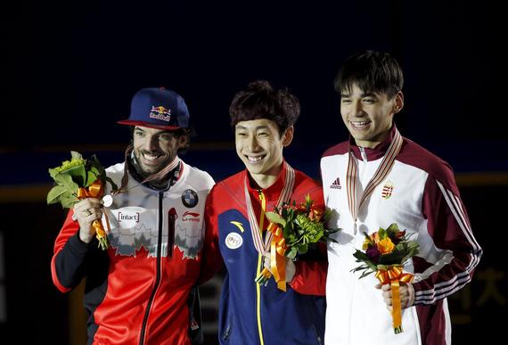 韩天宇在全能领奖台上