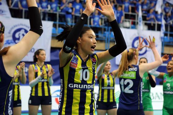 韩国名将金延璟庆祝