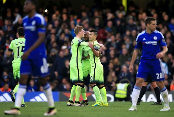 阿圭罗帽子戏法，曼城3-0双杀切尔西