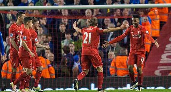 利物浦德比战4-0大捷