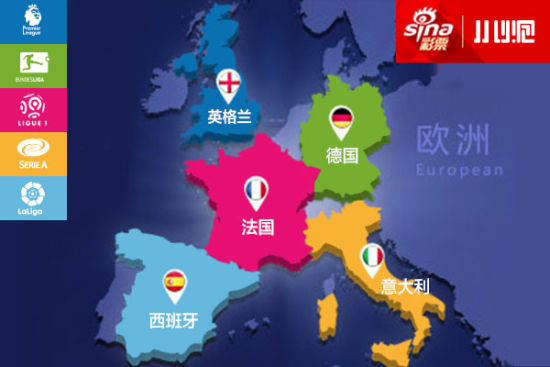 欧洲五大联赛地图(组图)