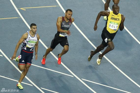 博尔特在比赛中